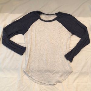 American Eagle Blue and White Long Sleeve